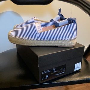 J.Crew Striped Ankle Tie Espadrilles Size 8
